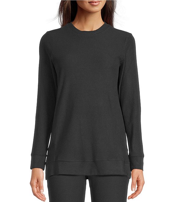 Zen Ribbed Long Sleeve Crew Neck Coordinating Lounge Top | Dillard's