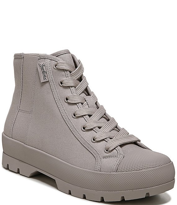 Color:Fog Grey - Image 1 - Logan Lace-Up Chunky Lug Sole Sneaker Booties