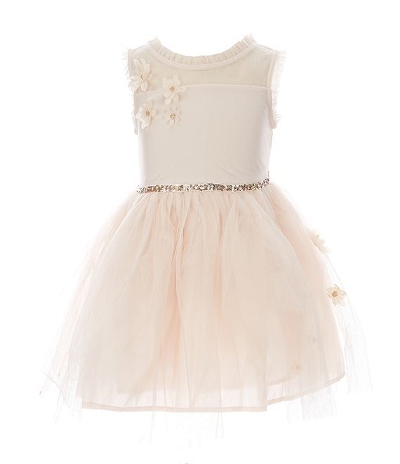 Zunie Little Girls 4-6X Mesh 3D Flower Dress | Dillard's