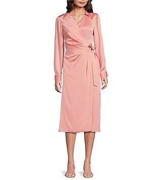 Alex Marie Wren Banded Collar Long Sleeve Tie Waist A-Line Alex Marie Wren Banded Collar Long Sleeve Tie Waist A-Line