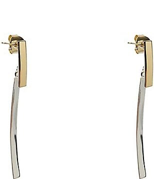 Argento Vivo Curb Chain Linear Earrings in Metallic