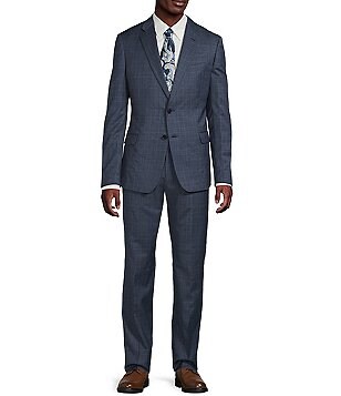 Armani Exchange Slim Fit Plaid Flat Front 2-Piece Suit | Dillard's
