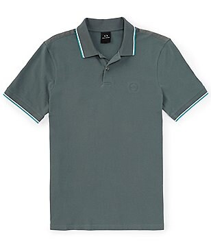 Armani Exchange Logo Tape Short Sleeve Polo Shirt | Dillard's