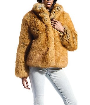 Azalea Wang Plus Size Pandifox High Funnel Neck Faux Fur Zip Front