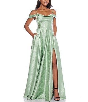 B. Darlin Floral Satin Jacquard Tie Strap Dress | Dillard's