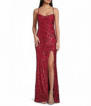 B. Darlin Floral Printed Mesh V-Neck Side Slit Dress | Dillard's B. Darlin Floral Printed Mesh V-Neck Side Slit Dress | Dillard's
