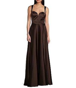 B darlin v neck satin ball gown best sale