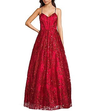 Blondie Nites Glitter Dot Print V-Neck Double Spaghetti