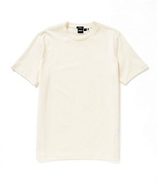 POLO MASCULINA PRESS 53 REGULAR FIT MACERIZADO OFF WHITE BOSS