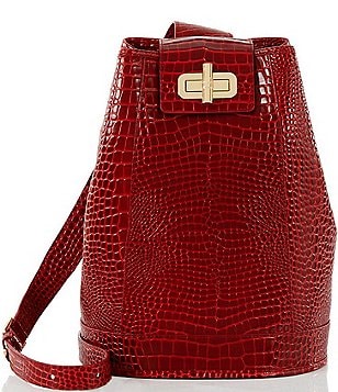 BRAHMIN Glissandro Collection Heather Red Leather Shoulder Bag