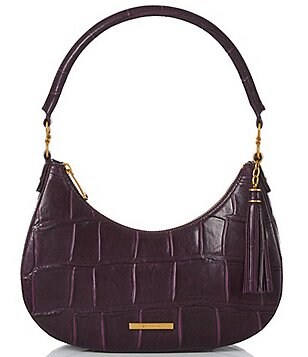 BRAHMIN Lysander Collection Large Fig Jam Croco Duxbury Satchel