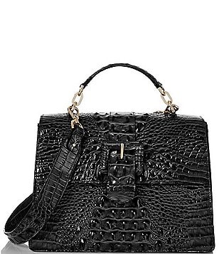 Brahmin Melbourne Collection Katie Crocodile-Embossed Crossbody Bag - Toasted Almond
