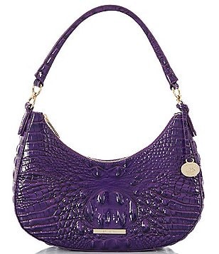 BRAHMIN Melbourne Collection Royal Purple Hallie Satchel Bag