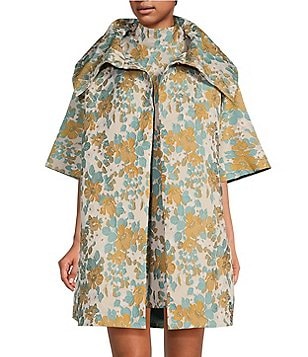 Buru Brocade Knee Length Mock Neck Sleeveless Pocketed Shift Buru Brocade Knee Length Mock Neck Sleeveless Pocketed Shift