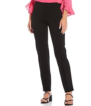 Calessa Petite Size Stretch Ponte High Rise Ankle Length Pants
