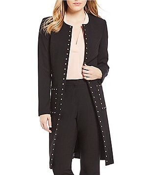 Women S Jackets Vests Dillards Calvin Klein Stud Embellished Long Topper Jacket