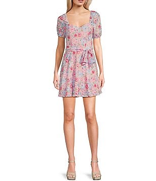 City Vibe Lace Emma Bodice Fit-And-Flare Dress