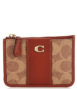  COACH Box Program Signature Jacquard Slim Accordion Zip Cocoa  Sport Red One Size : Clothing, Shoes & Jewelry