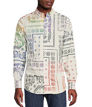 Cremieux Blue Label United In Cremieux Collection Bandana Patchwork Short  Sleeve Woven Camp Shirt