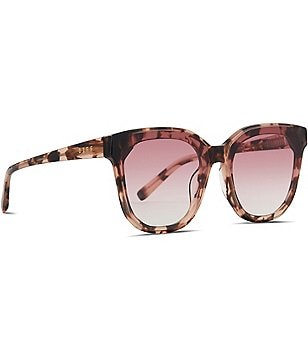 Diff Eyewear Bella Polarized Mirrored Square Sunglasses - Black/Pink