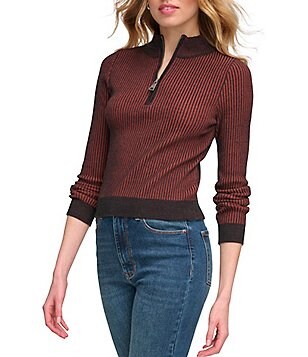 DKNY Long Sleeve Round Neck Ribbed Sweater | Dillard's