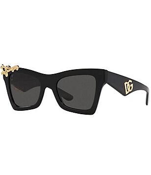 Dolce & Gabbana DG 6187 501/87 Womens Rectangle Sunglasses D&G Logo on  Black 53mm