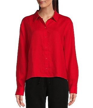 Eileen Fisher Womens Jacket Red Wool Long Sleeve Open Front cheapest Pockets Small