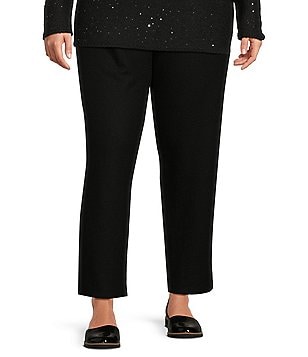 Eileen Fisher Plus Size Velvet Wide-Leg Pull-On Coordinating Ankle Pant