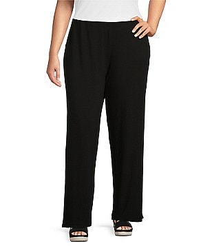 Eileen Fisher Plus Size Washable Stretch Crepe Slim Leg Ankle