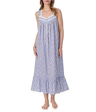 Eileen West Ditsy Print Sleeveless Sweetheart Neck Woven Ballet 