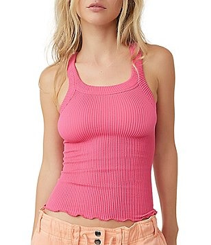 Free People Until Next Time Ruffle Sweetheart Neck Sleeveless