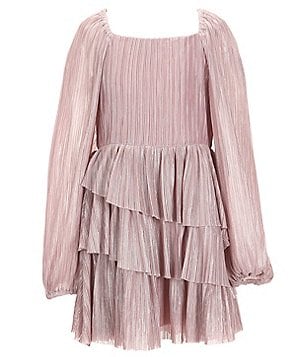 Makayla Berry Long-Sleeve Wrap Maxi Dress With Corsages