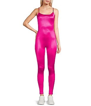 Stretch satin bodysuit with fusible rhinestones in Multicolor for Girls