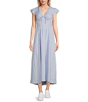 GB Floral Linen Blend Classic Floral Print Short Sleeve Side