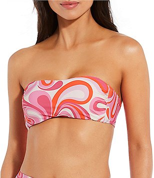 Gianni Bini Light My Love Swirl Strappy Back Bralette Swim Top