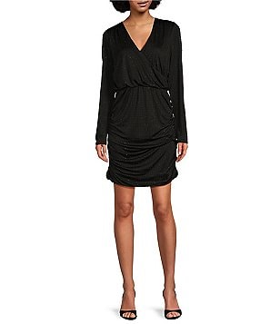 Gibson & Latimer Woven Metallic Ogee Print Split Round Neck