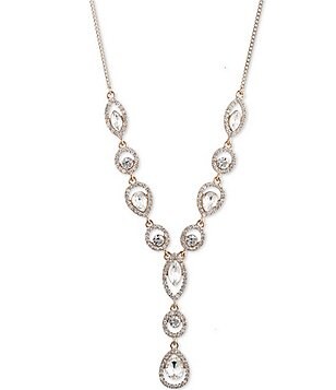 Givenchy Rose Gold Crystal Y Necklace | Dillard's
