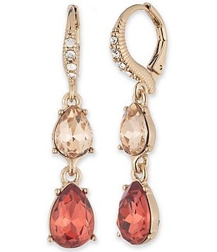 特価!GIVENCHY★Gold-Tone Crystal /Stone Orbital Dropピアス Givenchy Gold Tone Peach Orbital Drop Earrings | Dillard's