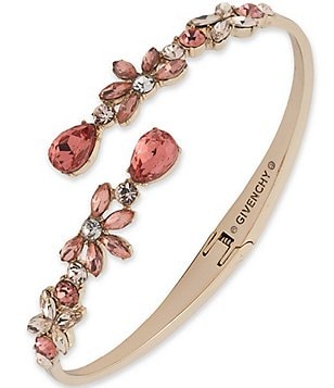 Givenchy Gold Silk Pave Crystal Cuff Bracelet