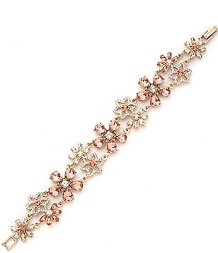 Givenchy Gold Silk Pave Crystal Cuff Bracelet