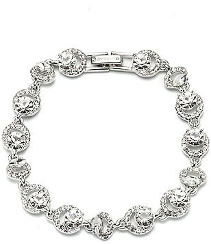 Givenchy Silver Tone Light Sapphire Crystal Pear Flex Line