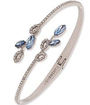 Givenchy Gold Silk Pave Crystal Cuff Bracelet