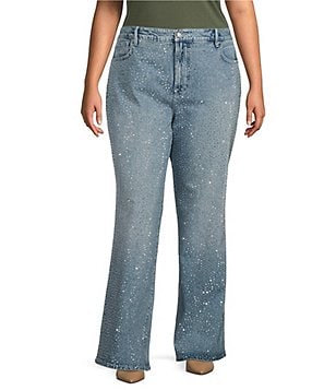 Plus size fringe bottom on sale jeans