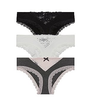 Women's honeydew 200461 Ahna Rayon And Wide Lace Hipster Panty (Heather  Grey/Seashell S) 