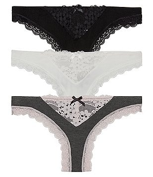 Buy Penny By Zivame Pack Of 3 Thong Briefs PYTHNGPK31AASTD - Briefs for  Women 1088188