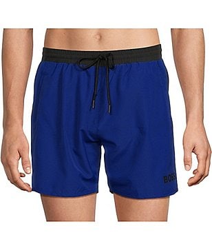 Hugo Boss Vibe Mini-Pattern 5.1#double; Inseam Swim Trunks