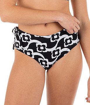 Hurley Mod Max Geometric Print Soft Strap Bikini Swim Top & Adjustable Side  Tie Retro Hipster Swim Bottom | Dillard\'s