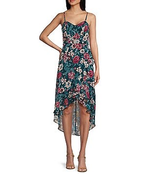 I.N. San Francisco Abstract Print Cowl Neck Cold Shoulder