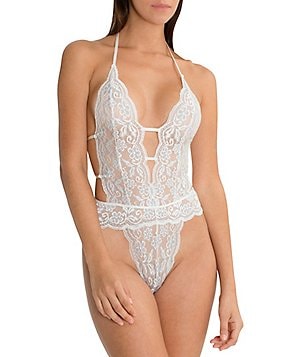 Skye Sexy Halter Plunging V Lace Teddy - Jenny Jen Intimates