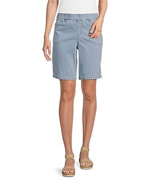 Intro Daisy High Waist Pull-On Stretch Denim Bermuda Shorts